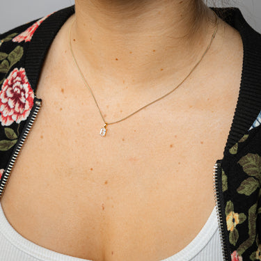 Sterling Silver Gold Plated Emerald Cut Cubic Zirconia Pendant