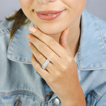 Sterling Silver White Cubic Zirconia Fancy Ring