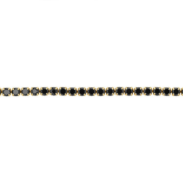 Sterling Silver Gold Plated Black Cubic Zirconia Adjustable Bracelet
