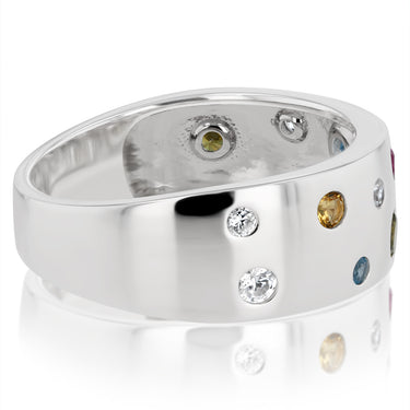 Sterling Silver Multicolour Cubic Zirconia Fancy Ring