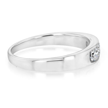 Sterling Silver White Cubic Zirconia Channel Ring