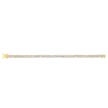 Sterling Silver Gold Plated 5mm Cubic Zirconia Tennis 19cm Bracelet