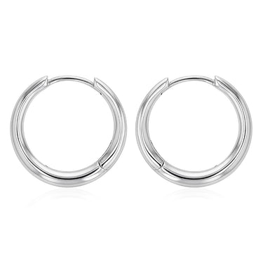 Sterling Silver Plain Huggie Earrings