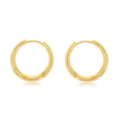 Gold Plated Sterling Silver Plain Huggie Earrings