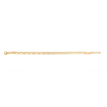Gold Plated Sterling Silver Double Strand Paperclip Bracelet
