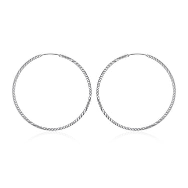 Sterling Silver Plain Hoop Earrings