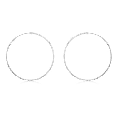 Sterling Silver Plain Hoop Earrings