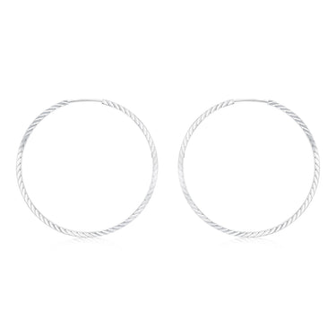 Sterling Silver Plain Hoop Earrings