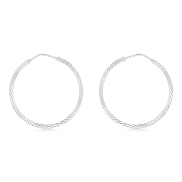 Sterling Silver Plain Hoop Earrings