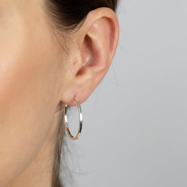 Sterling Silver Plain Hoop Earrings