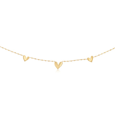Gold Plated Sterling Silver Hearts Necklace