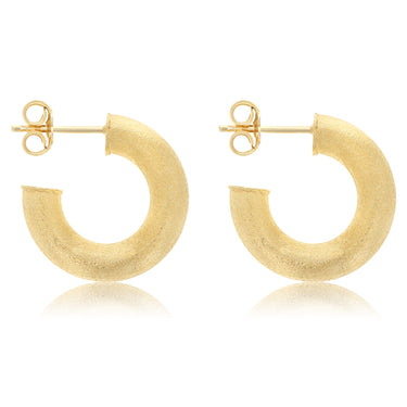 Gold Plated Sterling Silver Tube Hoop Earrings