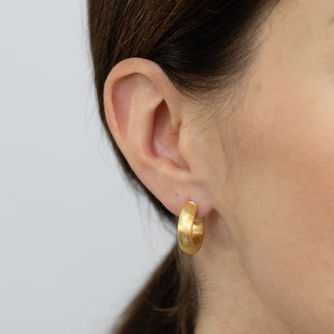 Gold Plated Sterling Silver Tube Hoop Earrings