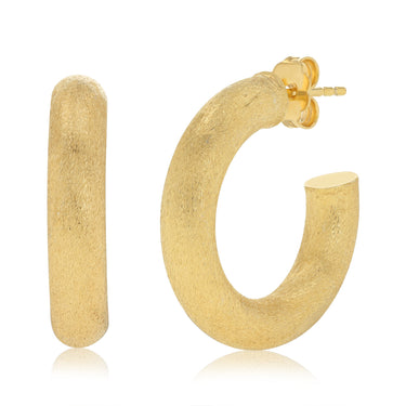 Gold Plated Sterling Silver Tube Hoop Earrings