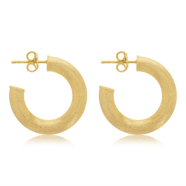 Gold Plated Sterling Silver Tube Hoop Earrings