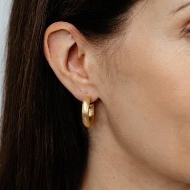 Gold Plated Sterling Silver Tube Hoop Earrings