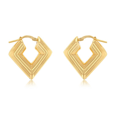 Gold Plated Sterling Silver Square Hoop Earrings
