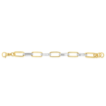 Two Tone Sterling Silver Paperclip Link Bracelet