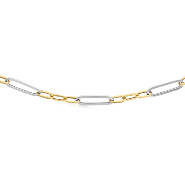 Two Tone Sterling Silver Paperclip Link Chain