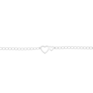 Sterling Silver Double Heart Bracelet