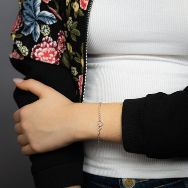 Sterling Silver Double Heart Bracelet