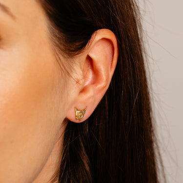 Sanrio Kuromi Sterling Silver Yellow Gold Plated Stud Earrings