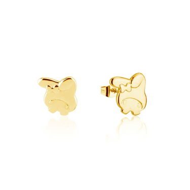 Sanrio My Melody Sterling Silver Yellow Gold Plated Stud Earrings