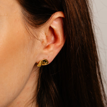 Sanrio Cinnamoroll Sterling Silver Yellow Gold Plated Stud Earrings