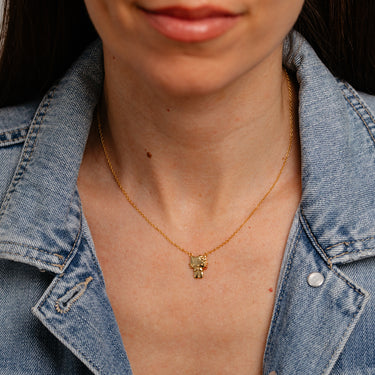 Sanrio Hello Kitty Body Yellow Gold Plated Sterling Silver Necklace