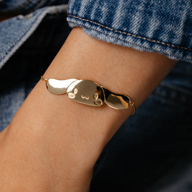 Sanrio Cinnamoroll Yellow Gold Plated Sterling Silver Bracelet