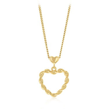 Sterling Silver Gold Plated Twisted Heart Pendant