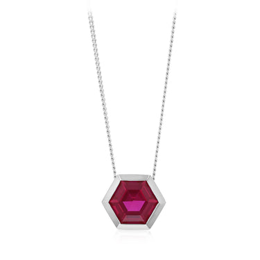 Sterling Silver Red Corundum Pendant