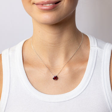 Sterling Silver Red Corundum Pendant