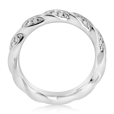 Sterling Silver CZ Twisted Ring