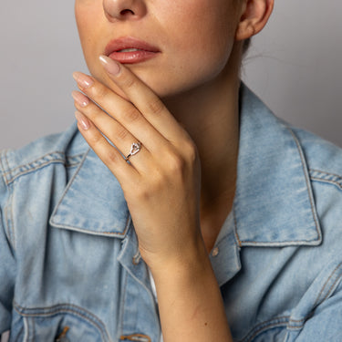 Sterling Silver CZ Double Heart Ring