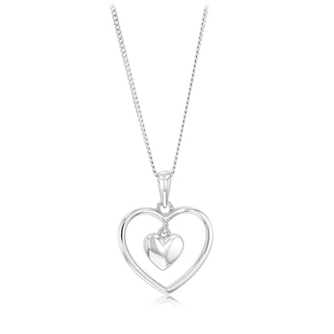 Sterling Silver Double Heart Pendant