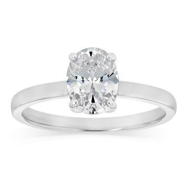 Sterling Silver Cubic Zirconia Oval Ring
