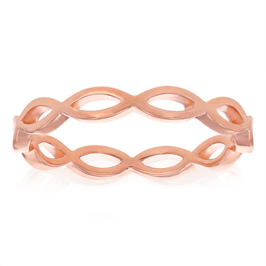 Sterling Silver Rose Gold Plated Fancy Ring