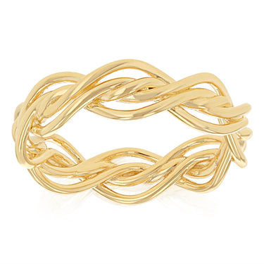 Sterling Silver Gold Plated Twist Ring