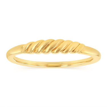 Sterling Silver Gold Plated Thin Croissant Ring