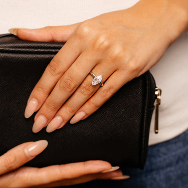 Sterling Silver Cubic Zirconia Marquise Ring