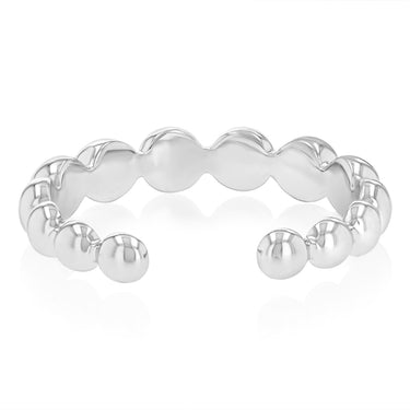 Sterling Silver Beaded Open Ring