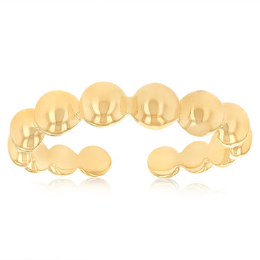 Sterling Silver Gold Plated Beaded Open Ring