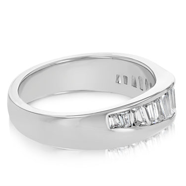 Sterling Silver Fancy Baguette Cubic Zirconia Ring