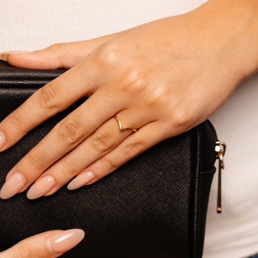 Sterling Silver Gold Plated Wishbone Ring