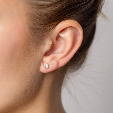 Sterling Silver Cubic Zirconia Teardrop Stud Earrings