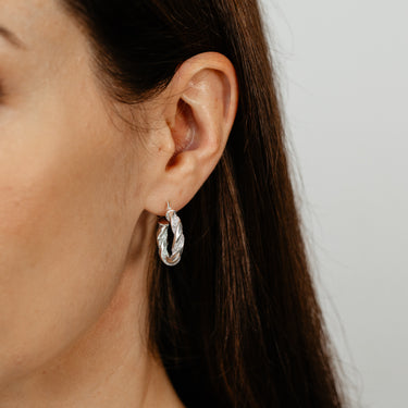 20mm Stardust Twist Hoop Earrings in Sterling Silver