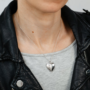 20mm Heart and Cross Locket Pendant in Sterling Silver