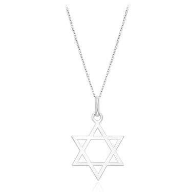 Sterling Silver Rhodium Plated Star of David Pendant