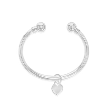 Sterling Silver Heart Torque Baby Bangle